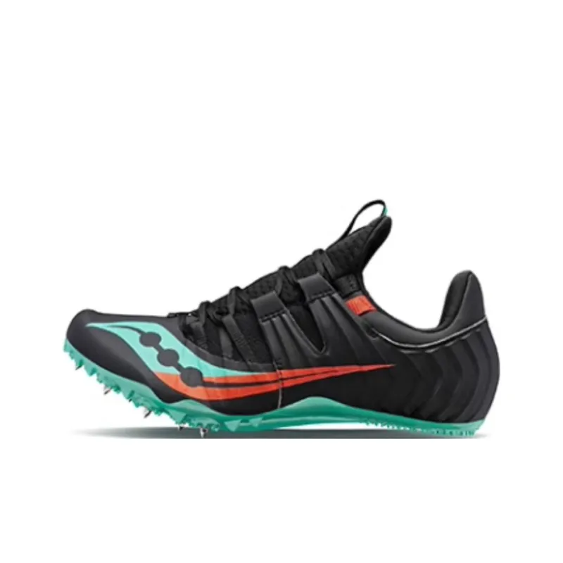 Saucony Anti Slip Wear Resistant Low Top Sprint Running Shoes Unisex Black Green-0