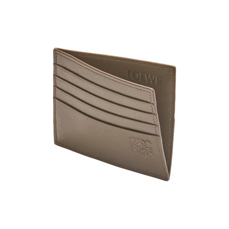 LOEWE Cow Leather Card Holder Men's Dark Khaki Green & Khaki Green-2