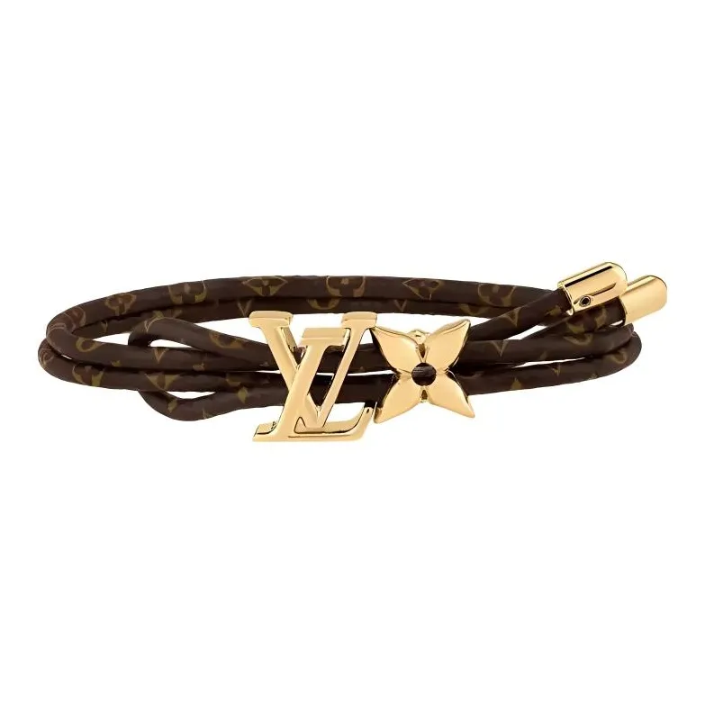 LOUIS VUITTON Gold Plated Bracelets Women's Brown-0