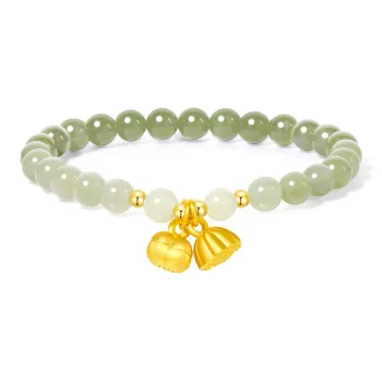 Yuanyanghuangjin Bracelets Green Jade Women's