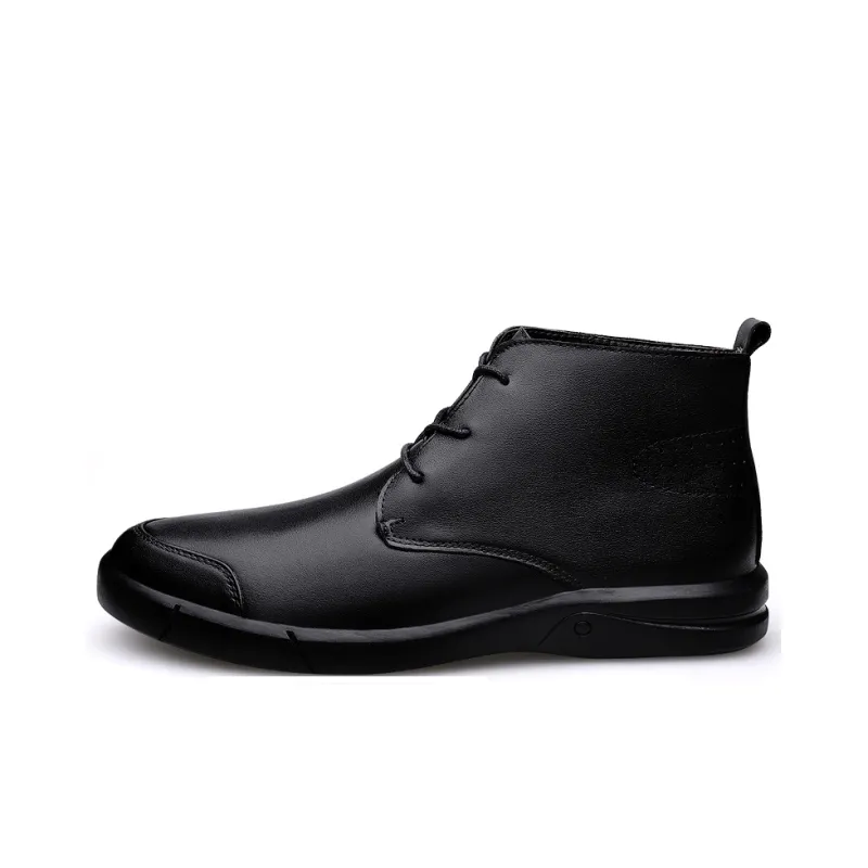 Qiandongmeili Ankle Boots Men's Black-0