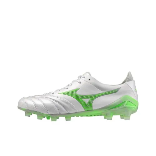 Mizuno Morelia Neo 4 Anti Slip Wear Resistant Soccer Shoes Unisex White Green