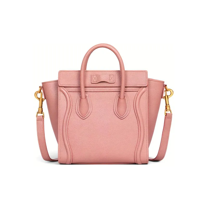 CELINE Luggage Calfskin Crossbody Handbags Nano Women's Antique Rose-2