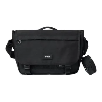 FILA Nylon Messenger Bag Crossbody Bag Shoulder Bag Small Size Unisex Black