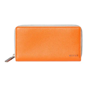 GUCCI Leather Wallet Men's Bright Orange