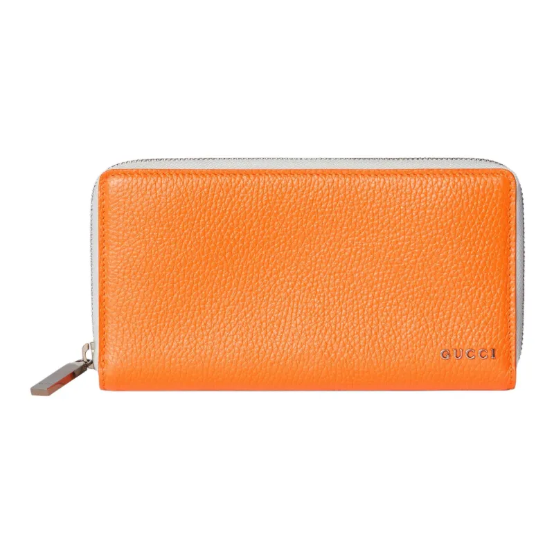 GUCCI Leather Wallet Men's Bright Orange-0