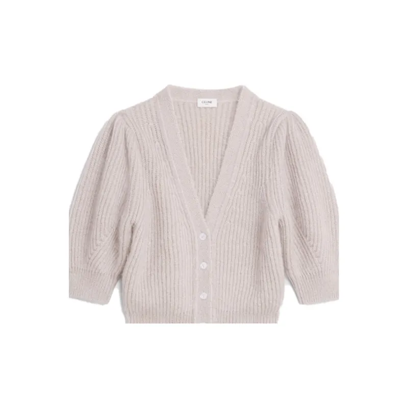CELINE SS22 Knitted Fabric Cardigan Women's Violet-4