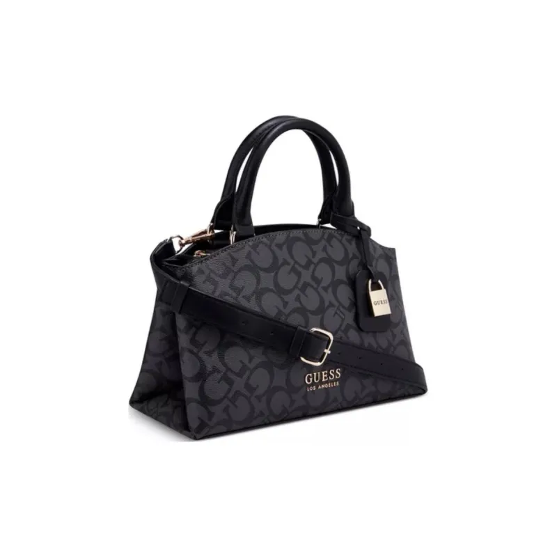 GUESS Quilting Leather Shoulder Bag Crossbody Bag Handbag Small Size Women's Coal Charcoal-1