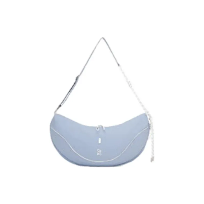 OZKO PU Dumpling Bag Shoulder Bag Large Size Women's Frost Moon White/Sunrise Blue-8