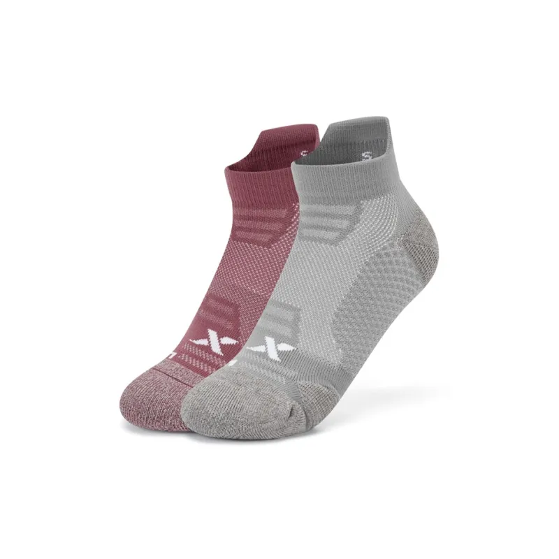 XTEP Ankle Socks Women's 2 Pack Gray/Russet Red-0