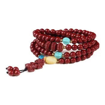 Kowloonko Reconstructed Cinnabar Bracelets Unisex