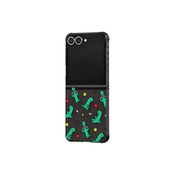 SAMSUNG Silicone Material JOGUMAN Dinosaur Pattern Phone Cases Compatibility With Samsung Galaxy Z Flip 6 Cute Style