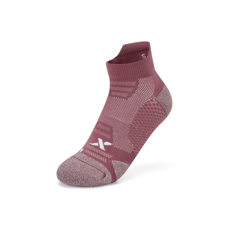XTEP Ankle Socks Women's 2 Pack Gray/Russet Red-1