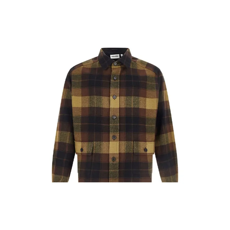KENZO Shirts Men Brown-5