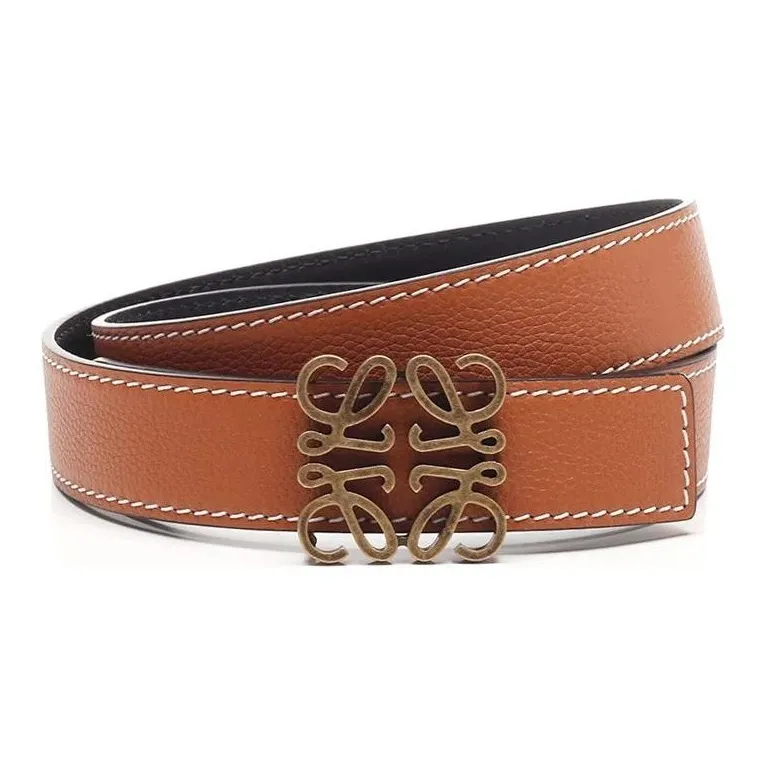 LOEWE Leather Belts Unisex Black/Tawny Width 3.2cm-2