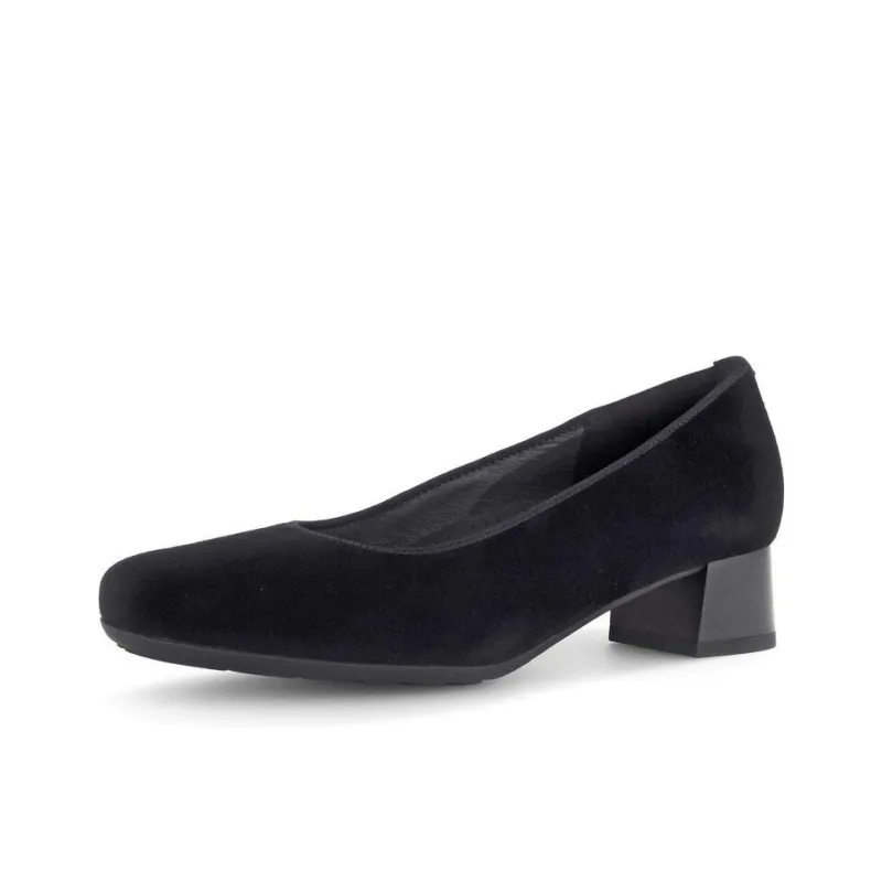 Gabor Comfort Chunky Heel High Heels 4cm Women's Black-2