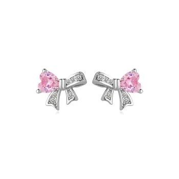 VANA Sterling Silver 999 Zircon Stud Earrings Women's