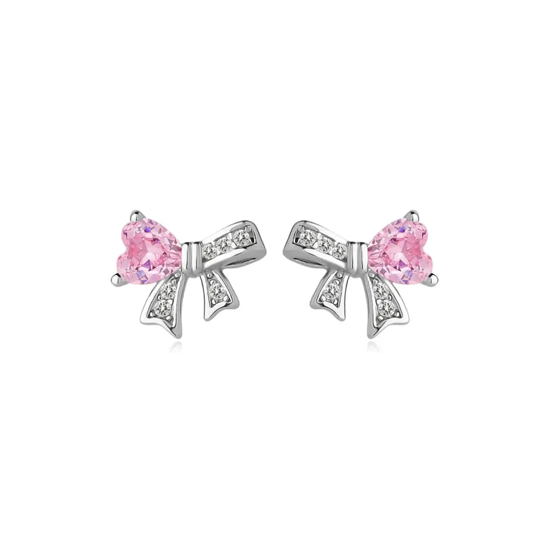VANA Sterling Silver 999 Zircon Stud Earrings Women's-0