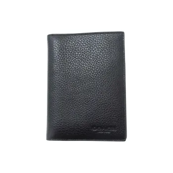 COACH Leather Card Holder Small Size Men's Black