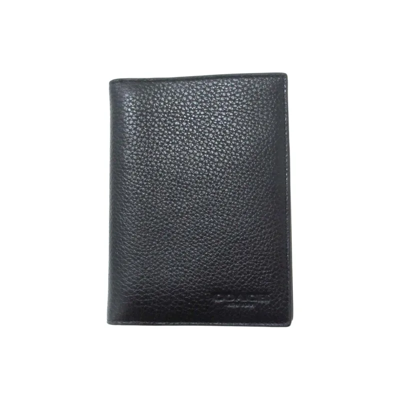 COACH Leather Card Holder Small Size Men's Black-0