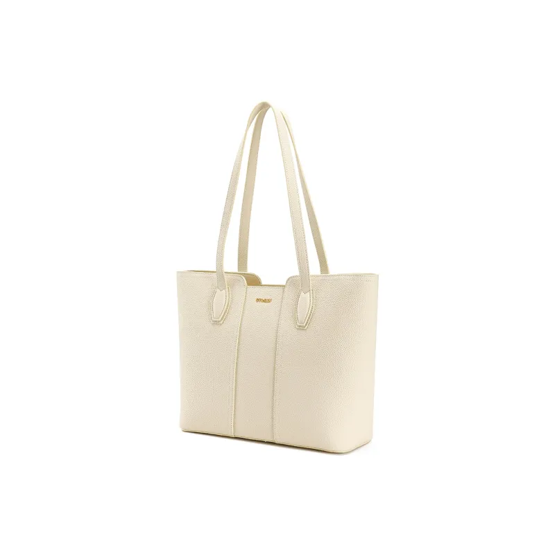 ST&SAT Cow Leather Shoulder Bag Regular Women's Cream Apricot/Ecru Black-10