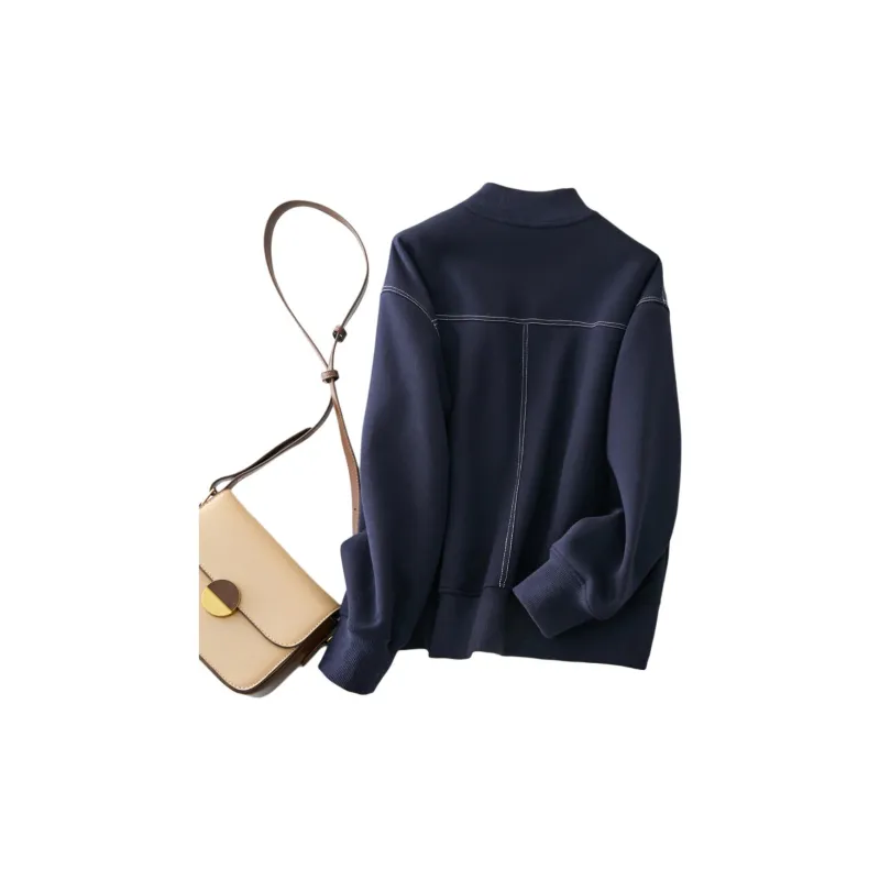 IHIMI Jackets & Coats Women's Navy Blue-2