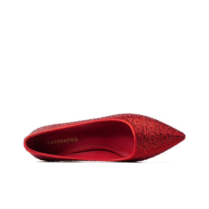 LAORENTOU Slim Heel High Heels 7cm Women's Red-3