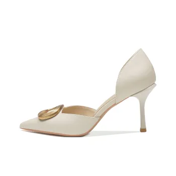 Ainer cat Slim Heel High Heels Women's Apricot