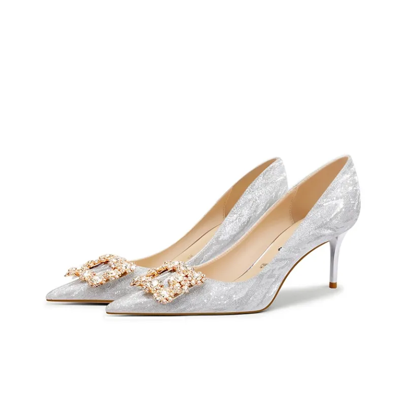 PJJUU High Heels Women's Gold/Silver-7