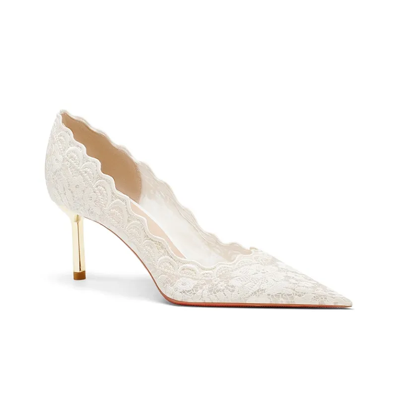 MEIAI High Heels Women's White-1