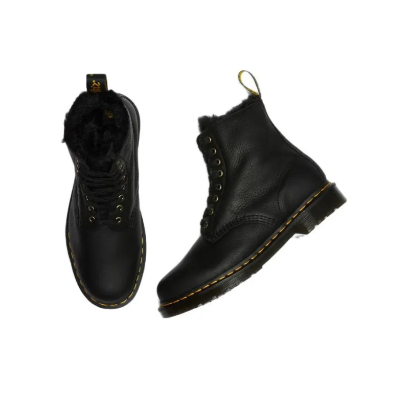 Dr.Martens 1460 Pascal Fur Lined Ankle High Top Retro Martin Boots Unisex Black-3