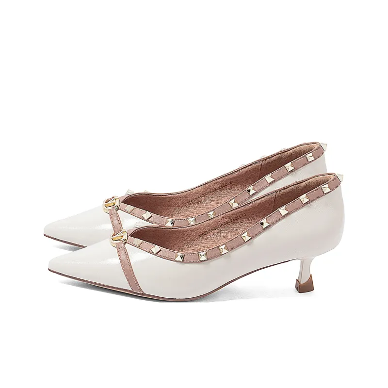 COMELY Flared Heel High Heels 4.5cm Women's-1