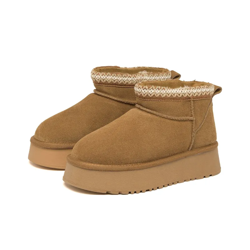 GEMEIQ Snow Boots Women's Camel/Coffee-1