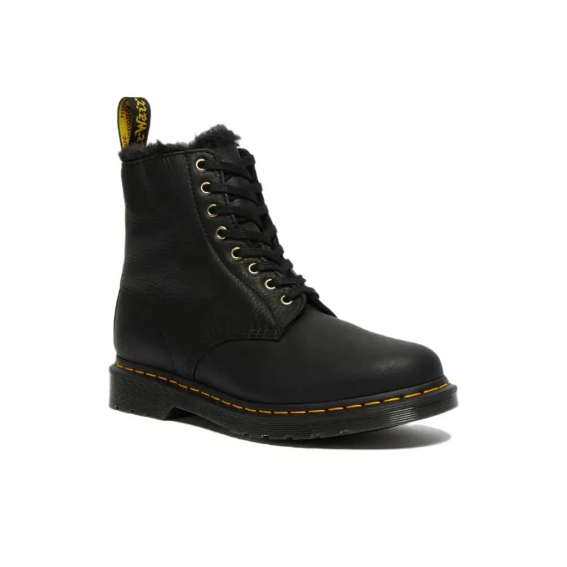 Dr.Martens 1460 Pascal Fur Lined Ankle High Top Retro Martin Boots Unisex Black-1