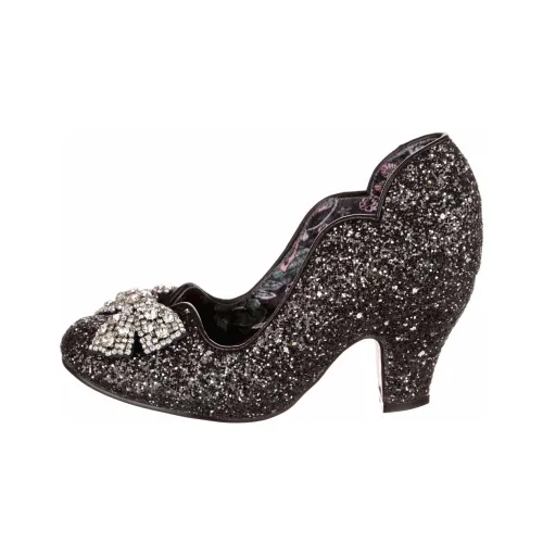 IRREGULAR CHOICE Deck The Halls Chunky Heel High Heels 8.5cm Women's Black