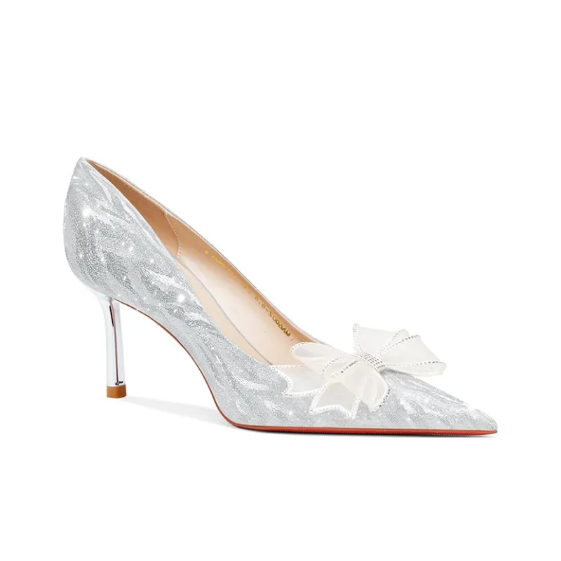 MEIAI High Heels Women's Silver-1