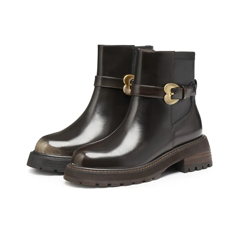 Joypeace Ankle Boots Women's Burgundy/Black-9