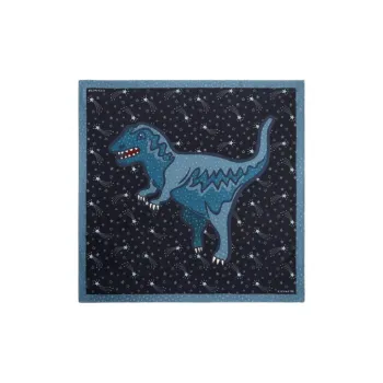 COACH Mulberry Silk Scarves Unisex Black/Ocean Blue