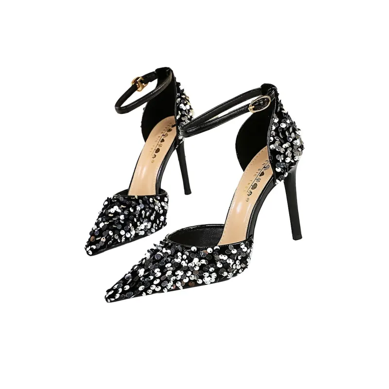QITUMAUL Slim Heel High Heels 10cm Women's-2