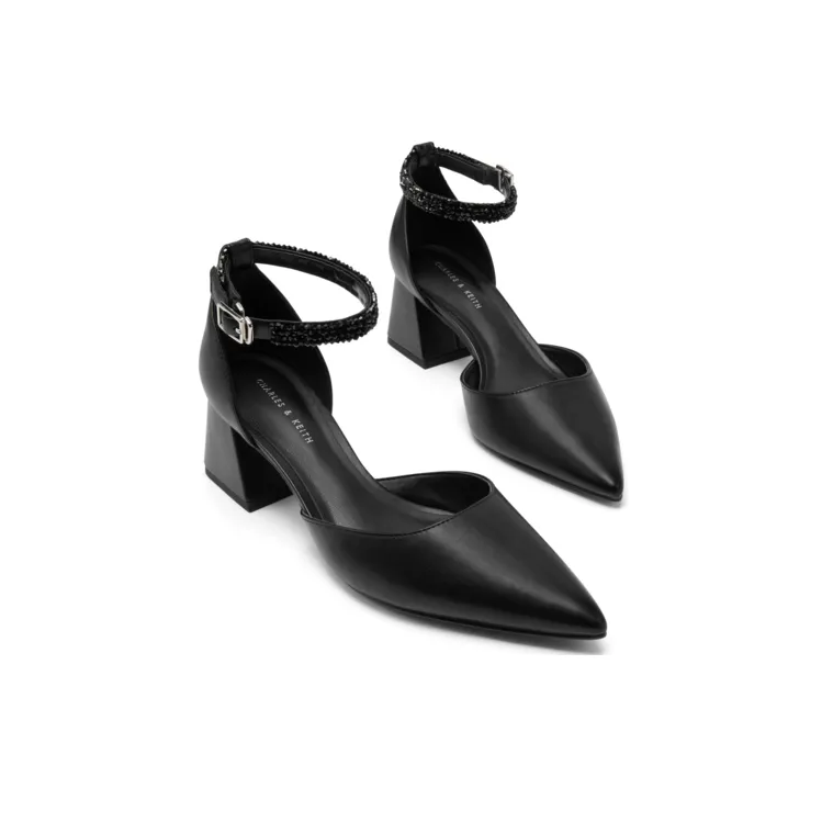 CHARLES&KEITH Chunky Heel High Heels 5.5cm Women's-8