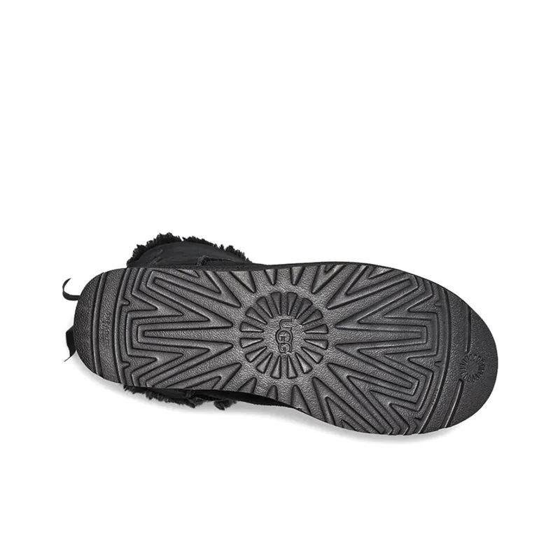 UGG Short Bow Stiefel Fleece Lined Black Women's-5