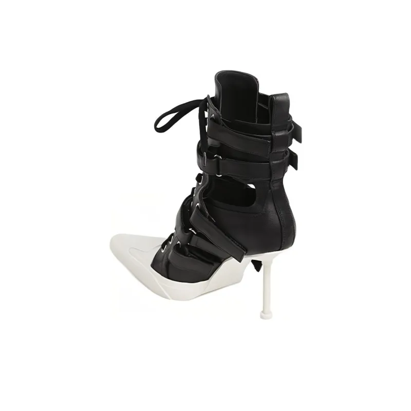 DYMONLATRY Slim Heel High Heels 9cm Women's Black-3