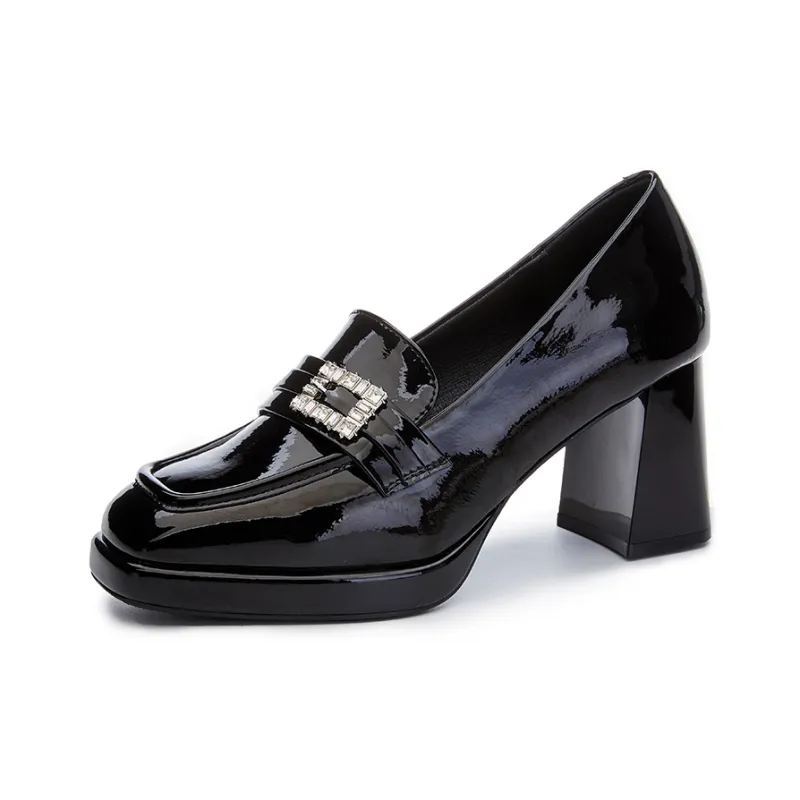 POOQ Chunky Heel High Heels 9CM Women's-1