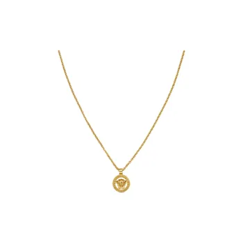 VERSACE Logo Plaque Chain Necklace