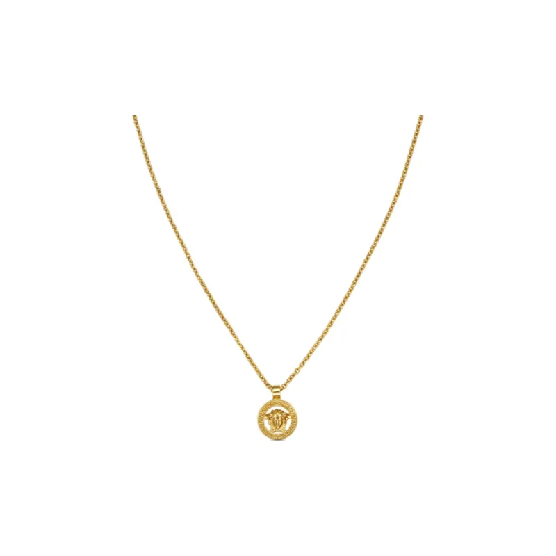 VERSACE Logo Plaque Chain Necklace-0