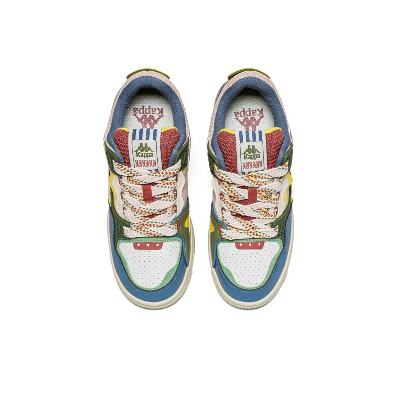 Kappa Anti Slip Wear Resistant Low Top Skateboard Shoes Unisex Milk Tea Pink Gemstone Red Floating Blue-3