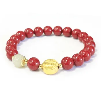 Ryukyu Reconstructed Cinnabar Bracelets Unisex