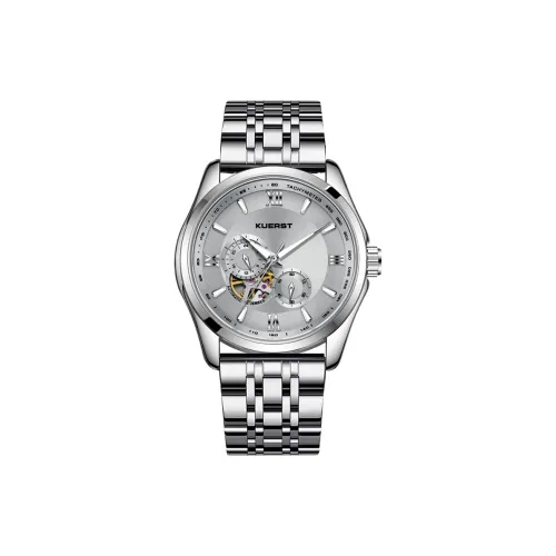 KUERST Automatic Mechanical Movement Steel Strap Watch Men's Watches Black Dial