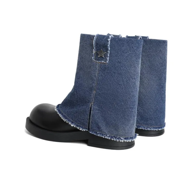 BELLE Ankle Boots 3.5cm Women's Denim Blue-2