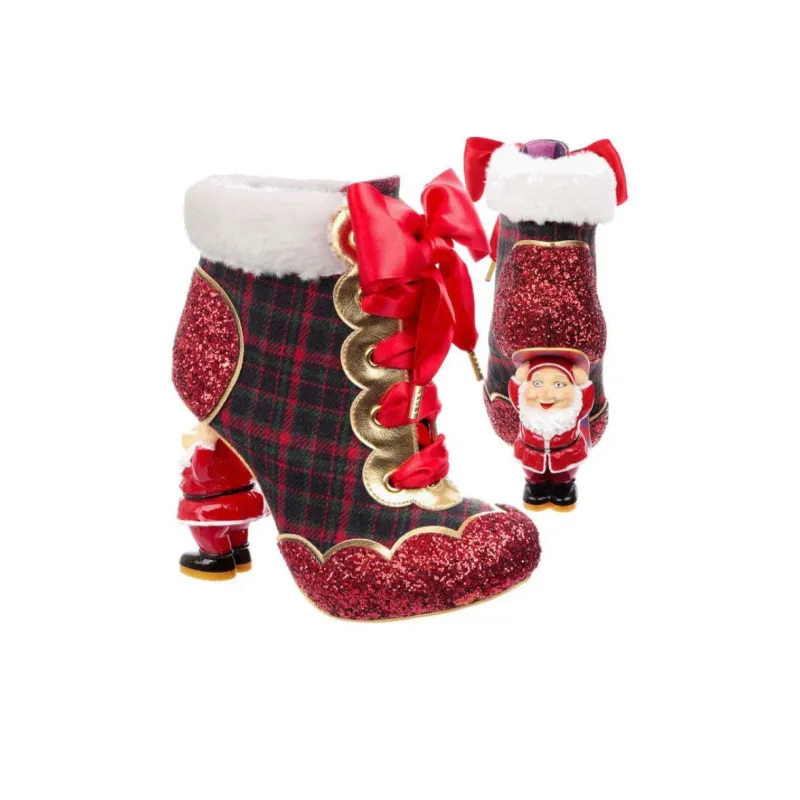 IRREGULAR CHOICE Chimney Chum Ankle Boots Women's Red-4